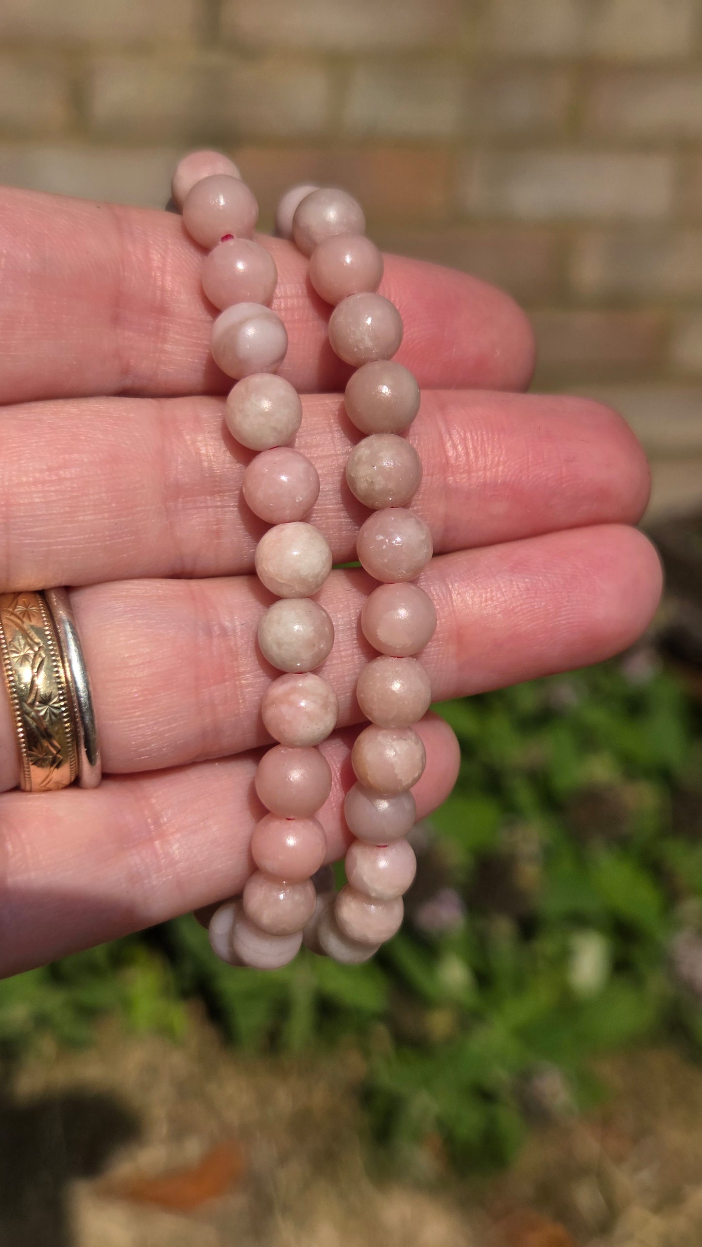 Pink Opal 6mm Crystal Beaded Bracelet x1