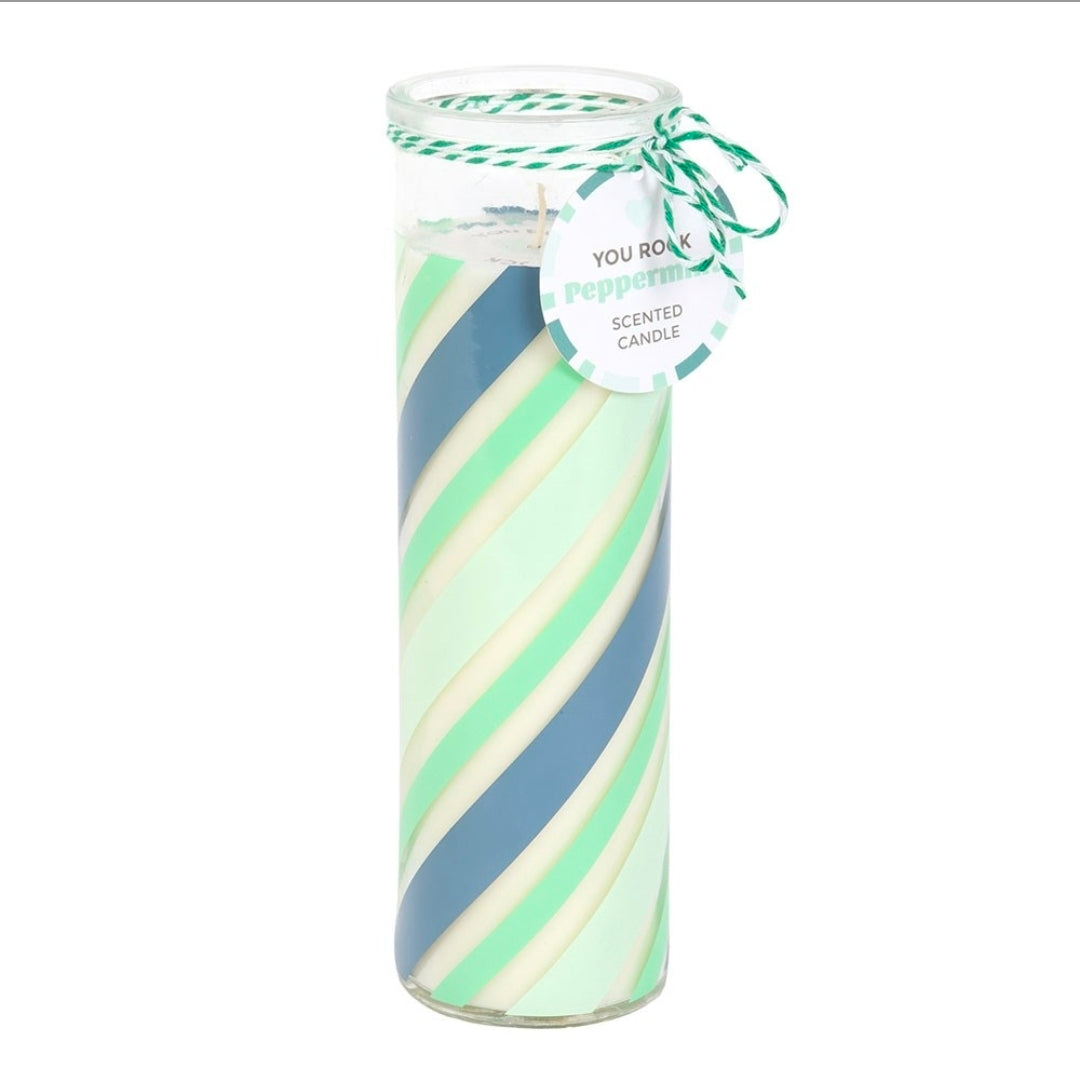 Candy Stripe Peppermint Scented Tube Candle