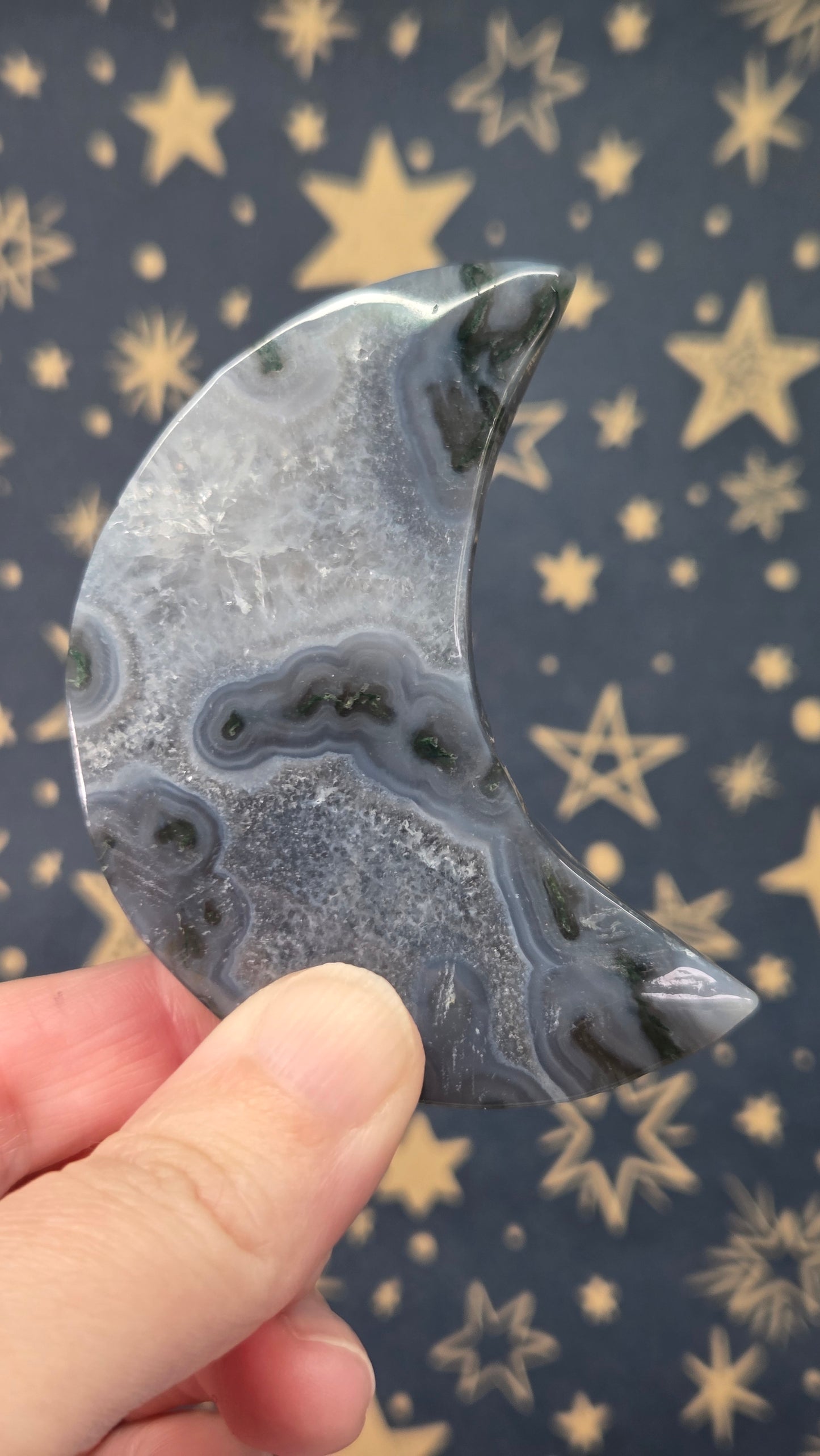 Moss Agate Moon (Pick your own)