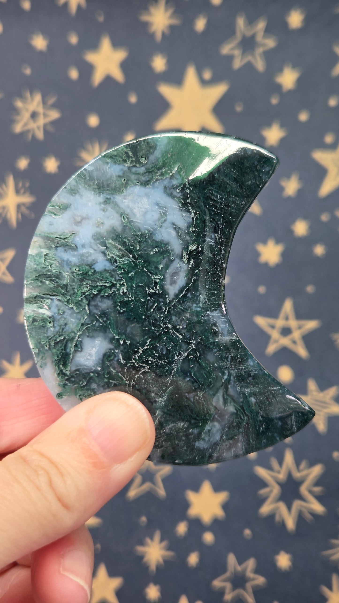 Moss Agate Moon (Pick your own)
