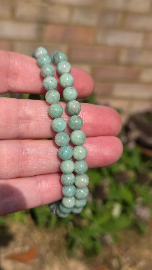 Amazonite 6mm Crystal Beaded Bracelet x1