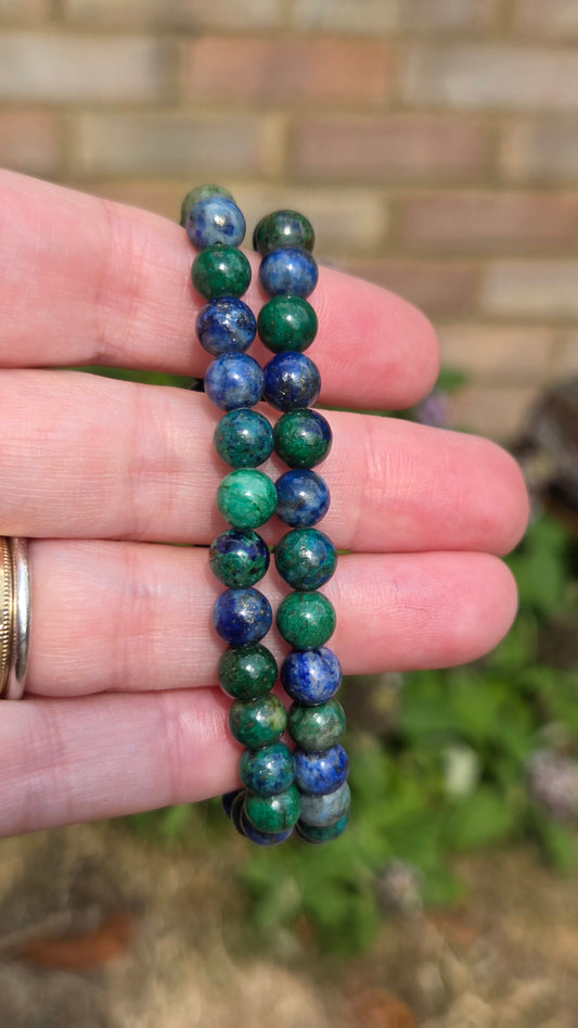 Azurite 6mm Crystal Beaded Bracelet x1