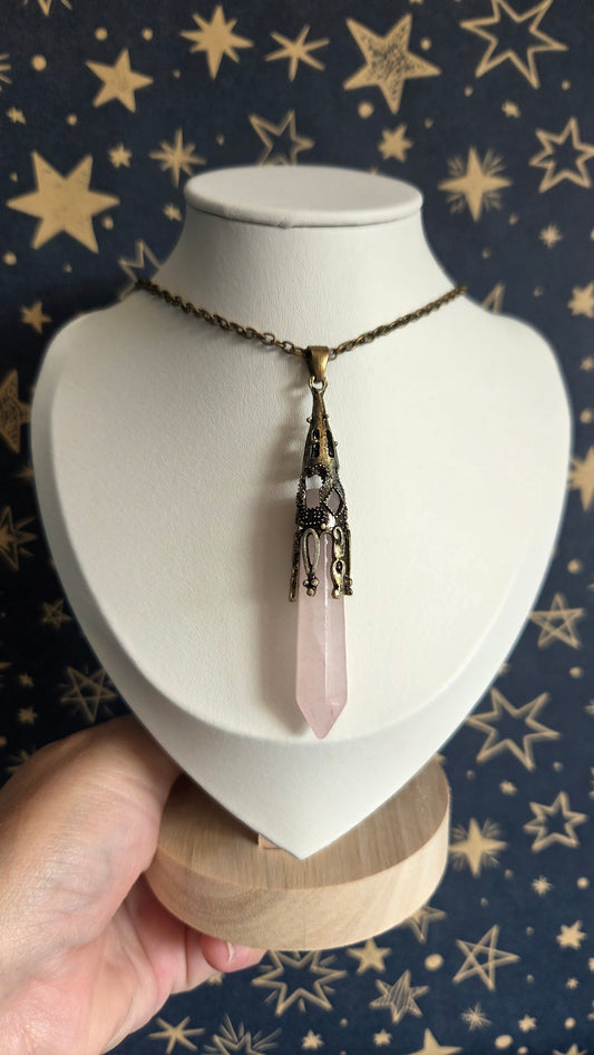 Rose Quartz Point Pendant/Necklace