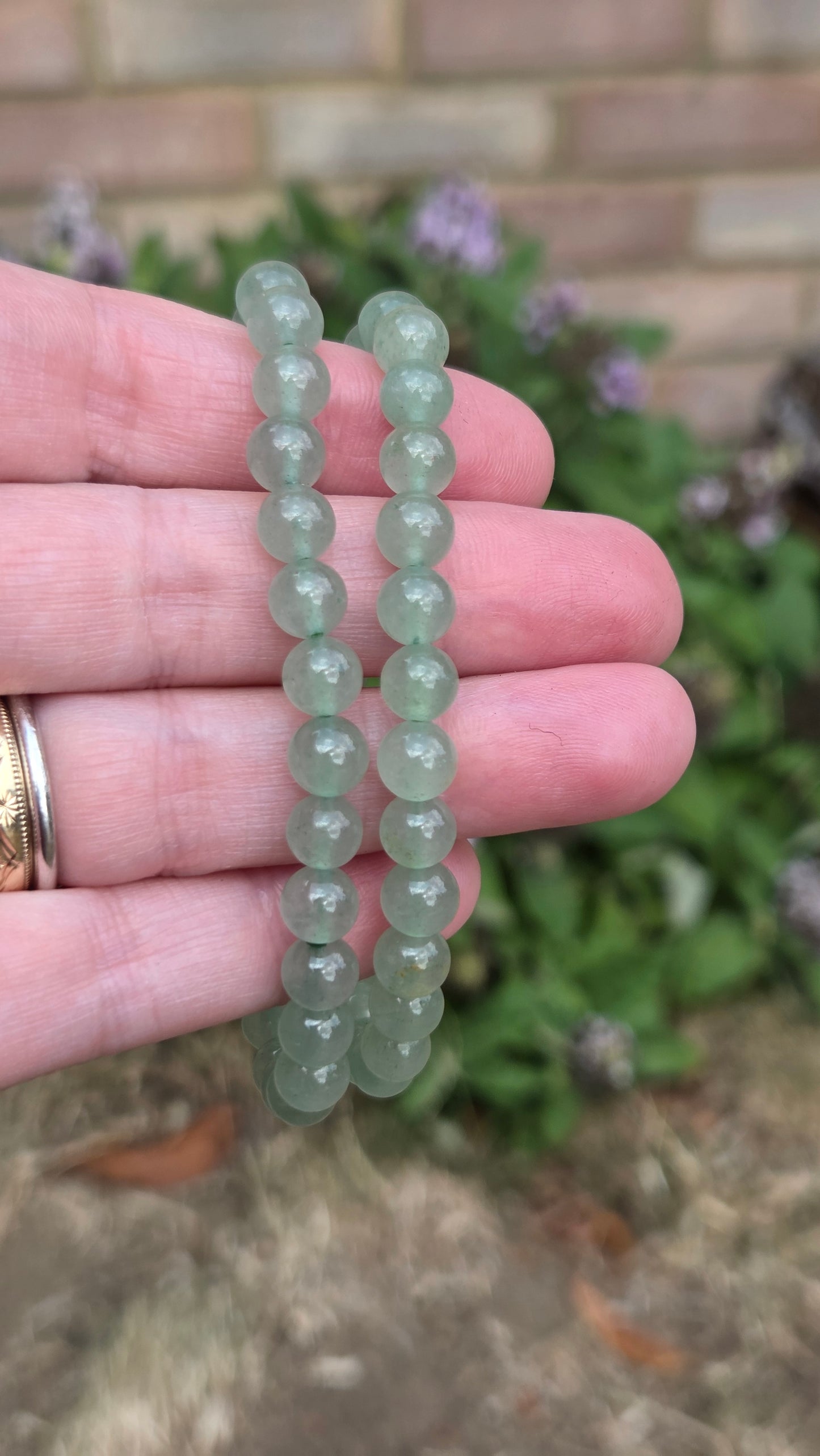 Green Aventurine 6mm Crystal Beaded Bracelet x1