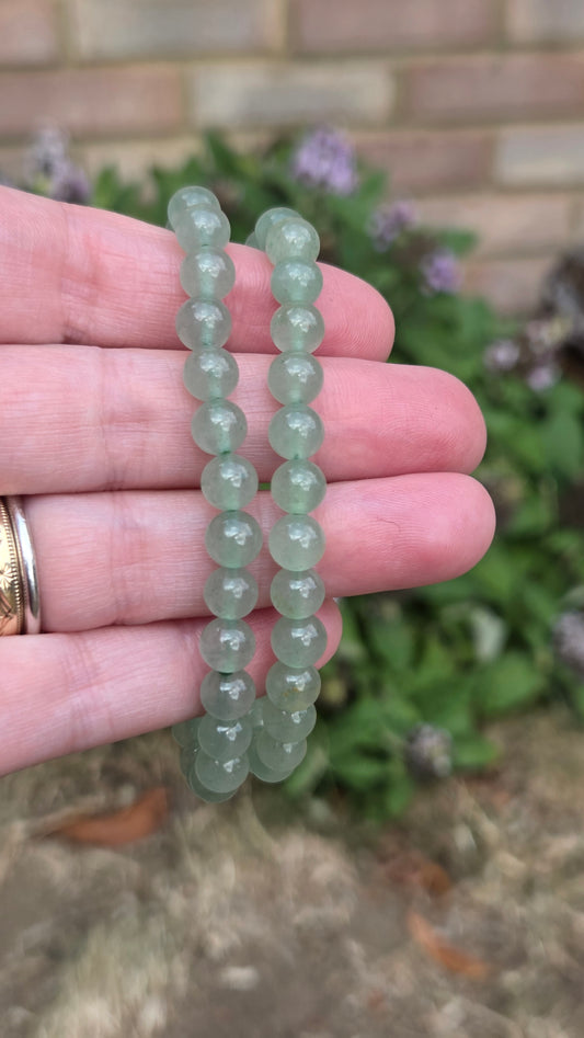 Green Aventurine 6mm Crystal Beaded Bracelet x1