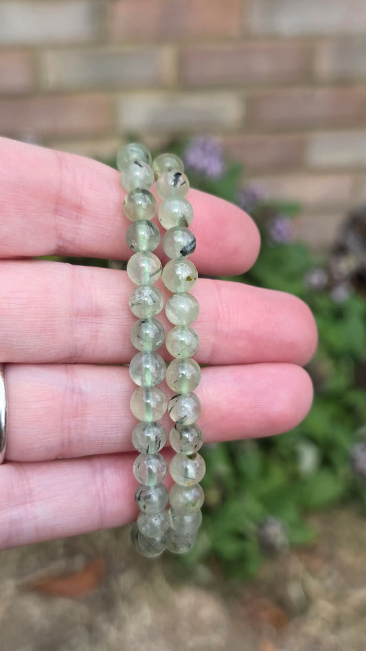 Prehnite 6mm Crystal Beaded Bracelet x1