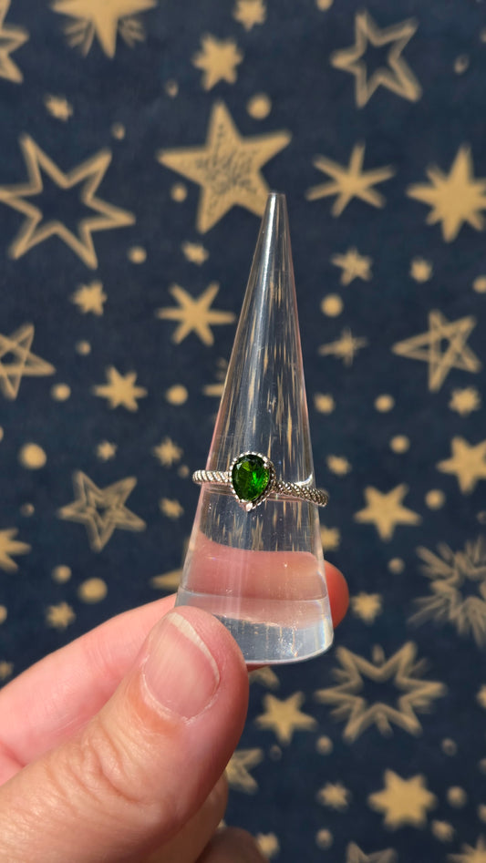 Diopside 925 Sterling Silver Adjustable Ring